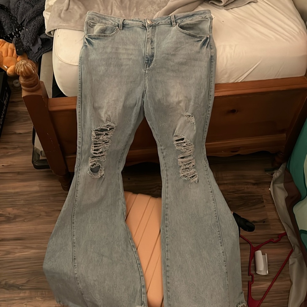 Refuge denim blue flared jeans size 13